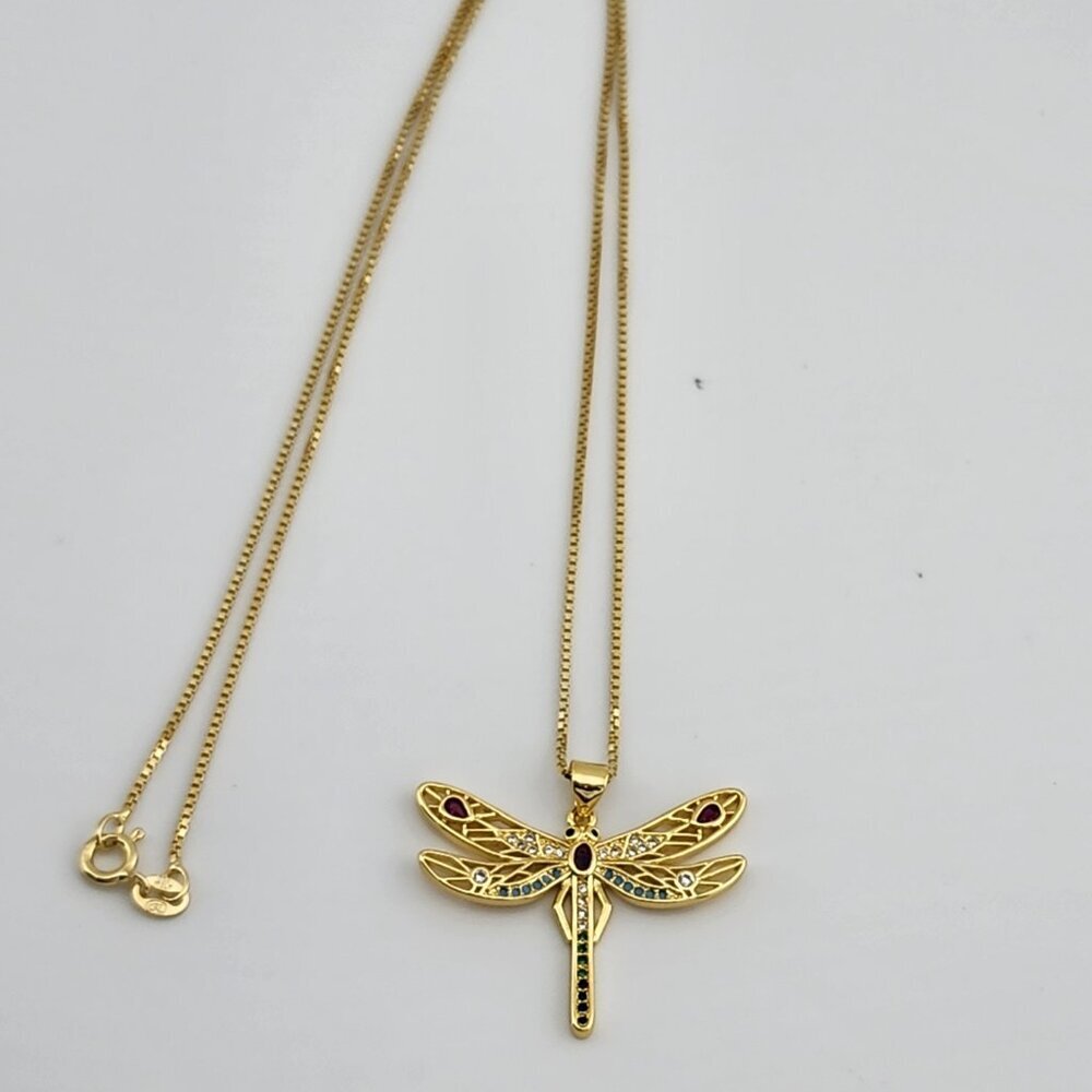 Last One Brand New Multi Colored DragonFly Necklace - Picture 3 of 12